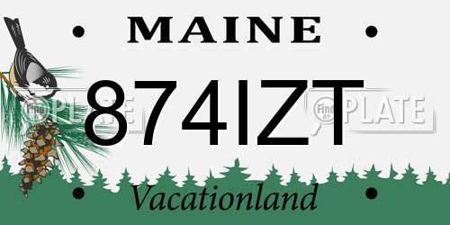 874IZT Maine License Plate