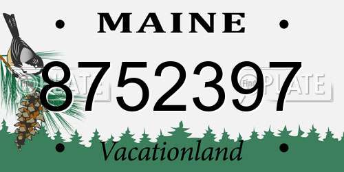 8752397 Maine License Plate