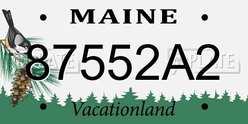 87552A2 Maine License Plate