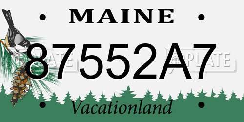 87552A7 Maine License Plate