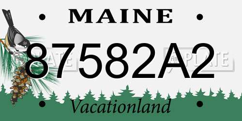 87582A2 Maine License Plate