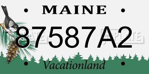 87587A2 Maine License Plate