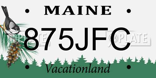 875JFC Maine License Plate