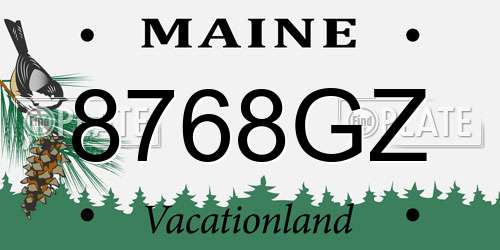 8768GZ Maine License Plate