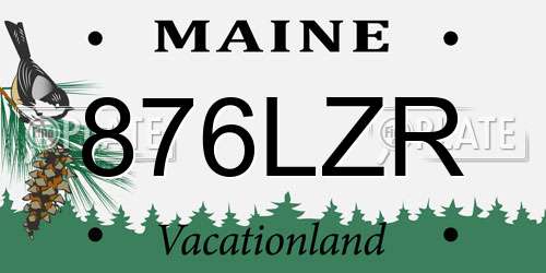 876LZR Maine License Plate