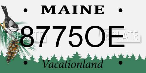 8775OE Maine License Plate