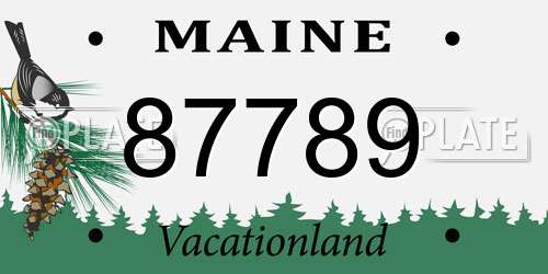 87789 Maine License Plate