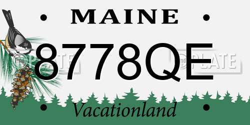 8778QE Maine License Plate