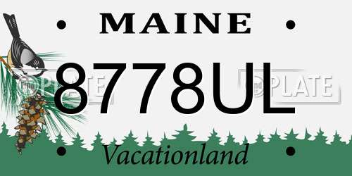 8778UL Maine License Plate