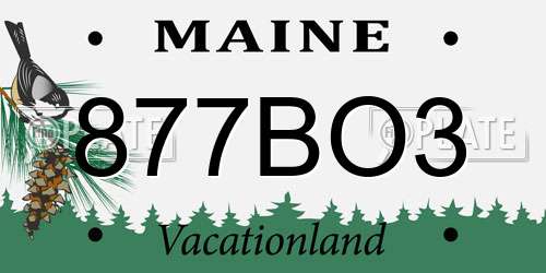 877BO3 Maine License Plate
