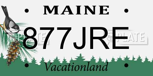 877JRE Maine License Plate