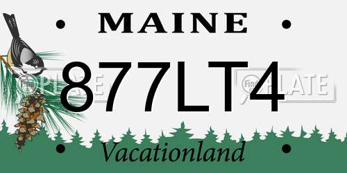 877LT4 Maine License Plate