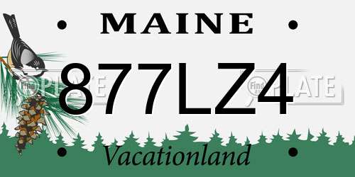 877LZ4 Maine License Plate