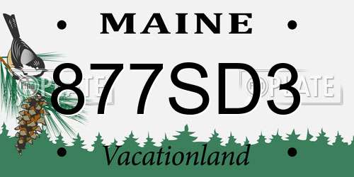 877SD3 Maine License Plate
