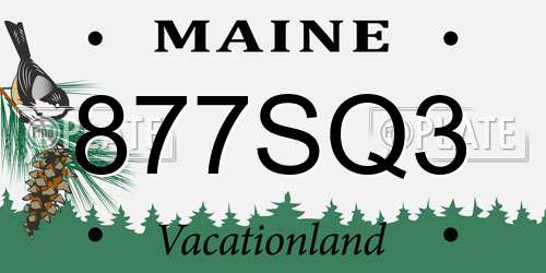877SQ3 Maine License Plate