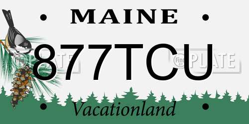 877TCU Maine License Plate