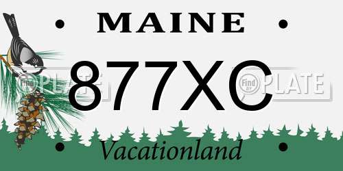 877XC Maine License Plate