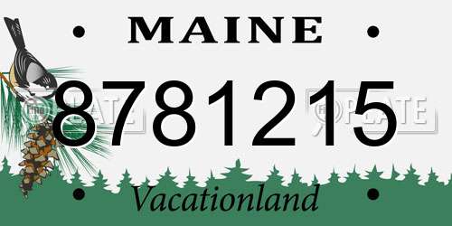 8781215 Maine License Plate