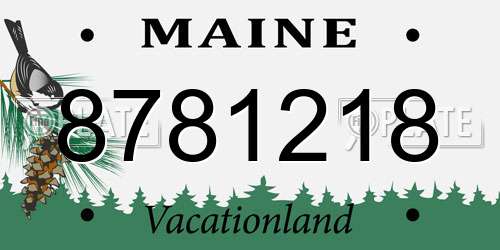 8781218 Maine License Plate