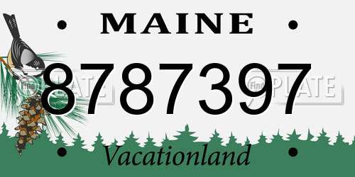 8787397 Maine License Plate