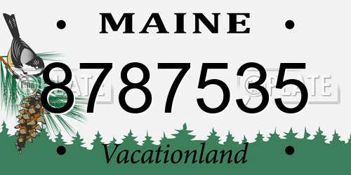 8787535 Maine License Plate