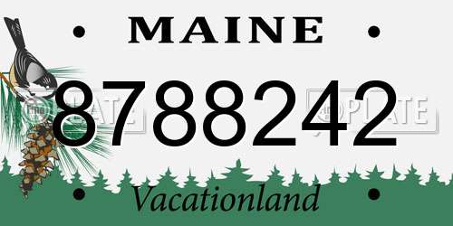 8788242 Maine License Plate