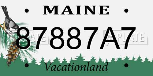 87887A7 Maine License Plate