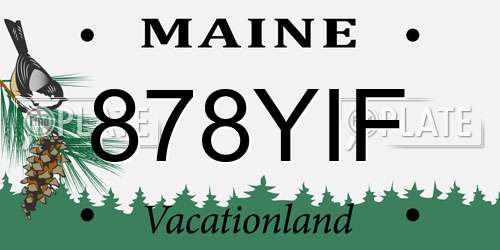 878YIF Maine License Plate