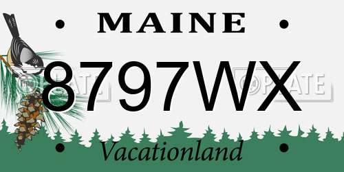 8797WX Maine License Plate