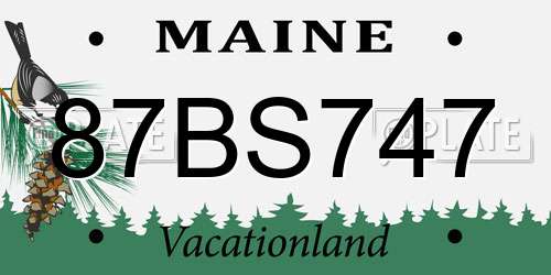 87BS747 Maine License Plate