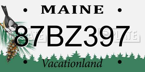 87BZ397 Maine License Plate