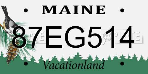 87EG514 Maine License Plate