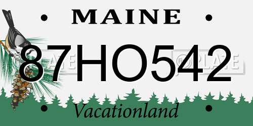 87HO542 Maine License Plate