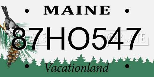 87HO547 Maine License Plate