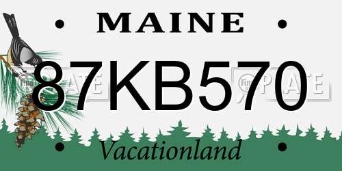 87KB570 Maine License Plate