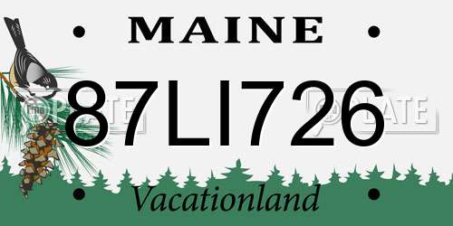 87LI726 Maine License Plate