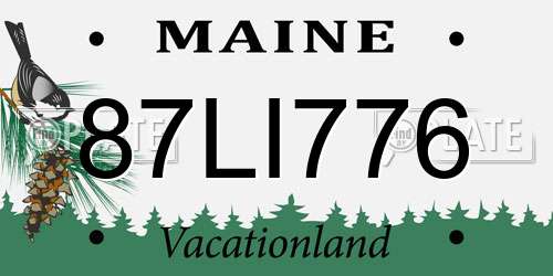 87LI776 Maine License Plate