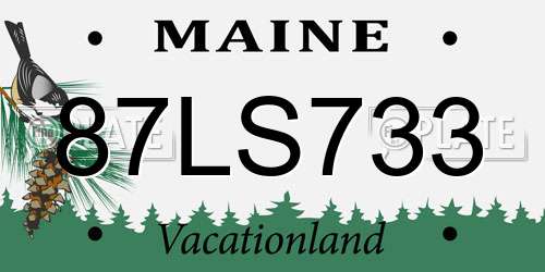 87LS733 Maine License Plate