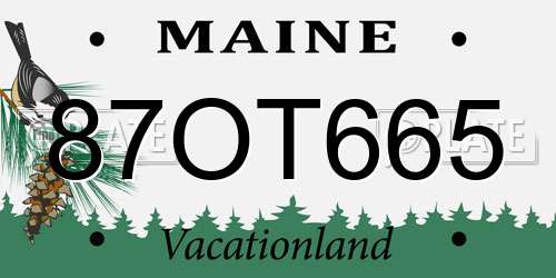 87OT665 Maine License Plate