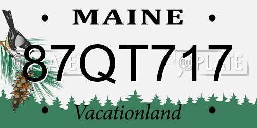 87QT717 Maine License Plate