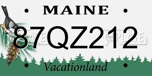 87QZ212 Maine License Plate