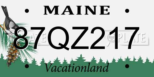 87QZ217 Maine License Plate