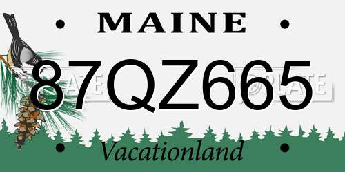 87QZ665 Maine License Plate