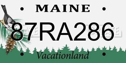 87RA286 Maine License Plate