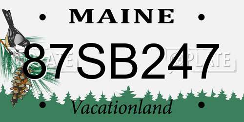 87SB247 Maine License Plate