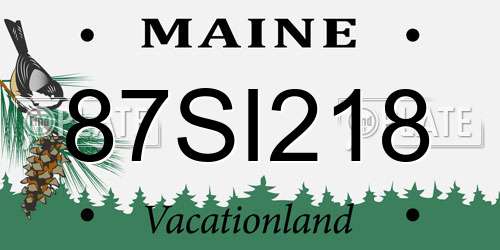 87SI218 Maine License Plate