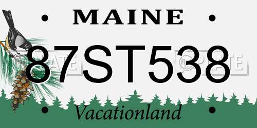 87ST538 Maine License Plate