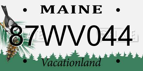 87WV044 Maine License Plate