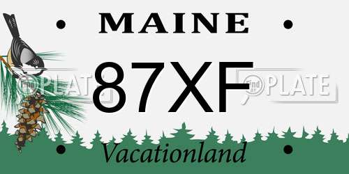 87XF Maine License Plate