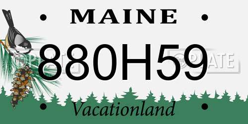880H59 Maine License Plate